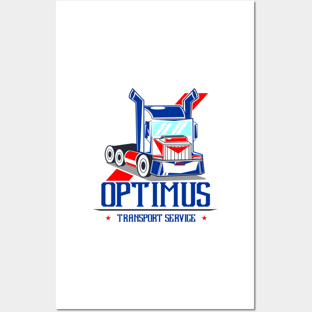 American semi truck optimus transport Wall Art by CHRONIN